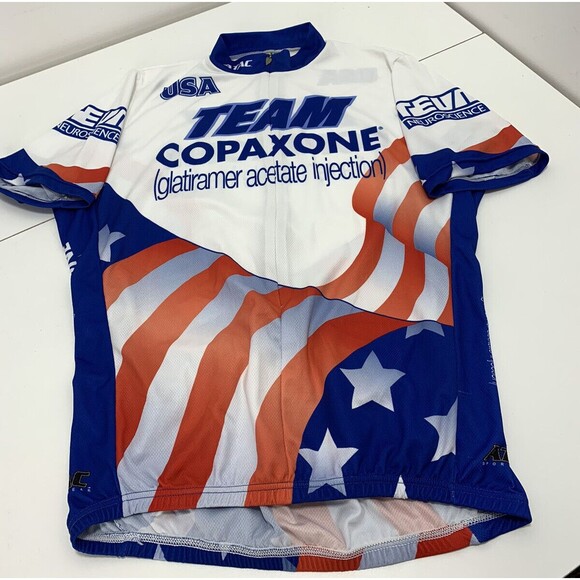 Atac Sportswear Cycling Jersey Size XL Team USA flag Red White Blue Pockets - Picture 1 of 6